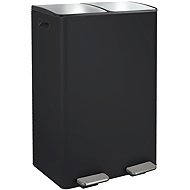 Spirella pedal waste bin Aliya, matt black, steel, 2 × 30 l - Rubbish Bin