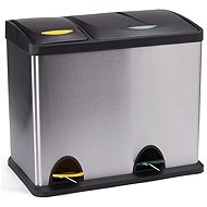 MSV pedal bin Tri Selectif, brushed stainless steel, 8 l + 18 l - Rubbish Bin