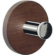 Spirella wooden towel hook PUNT - Round, walnut, self-adhesive, diameter 50 mm - Hooks