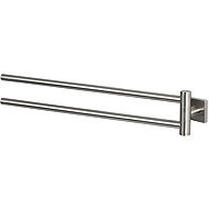 Spirella double wall-mounted towel rail NYO, brushed stainless steel, 45,5 × 5 cm - Towel Rack