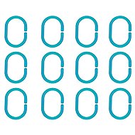 Spirella set of 12 rings for shower curtains C-MINNOR, light blue, SAN plastic - Rings