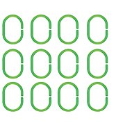 Spirella set of 12 rings for shower curtains C-MINNOR, green, SAN plastic - Rings