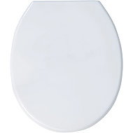 MSV Toilet Seat, White, Plastic Hinges - Toilet Seat