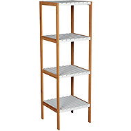 MSV Bamboo shelf Regie, 4 shelves, white, 85 cm - Shelving Unit
