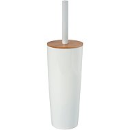 MSV WC brush OSLO, with plastic container, white, bamboo - Toilet Brush