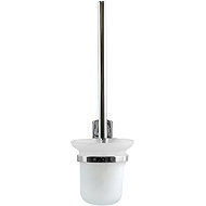Spirella wall-mounted toilet brush TAKU, with glass bowl, matt white, shiny chrome-plated steel - Toilet Brush