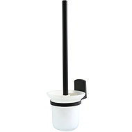 Spirella wall-mounted toilet brush TAKU, with glass container, matt black - white, steel - Toilet Brush