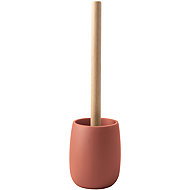 Spirella toilet brush SVEN, with old pink polyresin bowl, wood - Toilet Brush