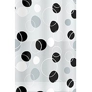 Spirella shower curtain BUBBLE, motif rings, white - black, PEVA, 180 × 200 cm - Shower Curtain