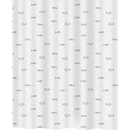 Spirella shower curtain KOS, fish motif, grey, 180 × 200 cm, polyester - Shower Curtain
