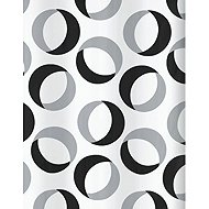 Spirella shower curtain RINGS, ring motif, grey-black, 180 × 200 cm, polyester - Shower Curtain