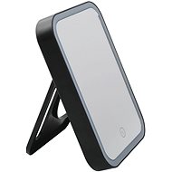 MSV cosmetic mirror with LED light Ania, mat black, plastic - Makeup Mirror
