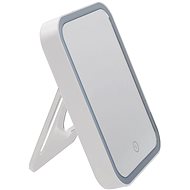 MSV cosmetic mirror with LED light Ania, matt white, plastic - Makeup Mirror