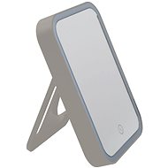 MSV cosmetic mirror with LED light Ania, matt grey-brown, plastic - Makeup Mirror