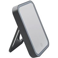 MSV cosmetic mirror with LED light Ania, dark grey, plastic - Makeup Mirror
