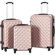 Set of wheeled suitcases, 3 pcs, ABS, pink, gold - Case Set