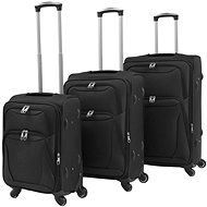 Three-piece set of soft cases on wheels, black - Case Set