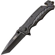 JKR Folding knife, 8,8 cm, tanto blade, ABS, black - Pocket Knife
