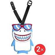 Suitcaseplus Name tag for suitcase 2 × LTD172 Shark with glasses - Luggage Tag