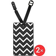 Suitcaseplus Name tag for suitcase 2 × LTD163 Black and white - Luggage Tag