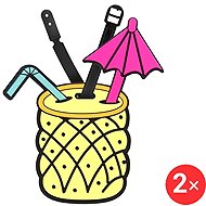 Suitcaseplus Name tag for suitcase 2 × LTD134 Pineapple drink - Luggage Tag