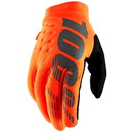 100% BRISKER USA fluo orange / black, size S - Cycling Gloves