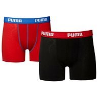 Puma Basic-Boxer 2P rot-blau-schwarz 128 - Boxershorts