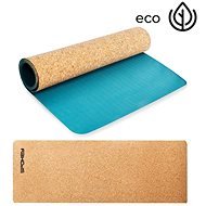 Spokey SAVASANA Yoga exercise mat cork, blue, 4 mm, incl. strap - Yoga Mat