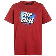 Rip Curl SLANT LOGO SS TEE Pompeian Red Ma 16 - Tričko