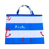 Beach mat - lounger TRULY, blue and white - Beach lounger
