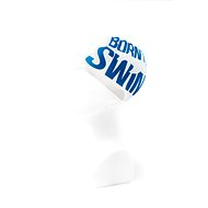 Born To Swim white with blue logo - Hat