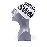 Born To Swim white with black logo - Hat