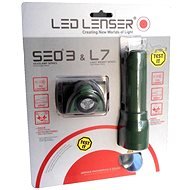 Led Lenser SEO 3 + L7 dunkelgrün - Stirnlampe