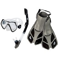 ACRA Snorkelling set 3in1, black, L/XL, fins size 42-47, mask, snorkel - Diving Set