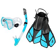 ACRA Snorkelling set 3in1, light blue, S/M, fins size 36-41, mask, snorkel - Diving Set