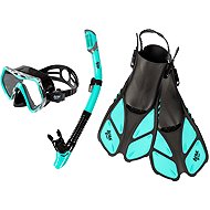 ACRA Snorkelling set 3in1, turquoise, S/M, fins size 36-41, mask, snorkel - Diving Set