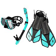 ACRA Snorkelling set 3in1 M6213, turquoise, goggles, snorkel, fins 36-41 - Diving Set