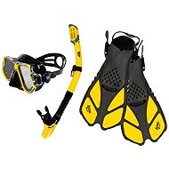 ACRA Snorkelling set 3in1 M6213, yellow, goggles, snorkel, fins 36-41 - Diving Set