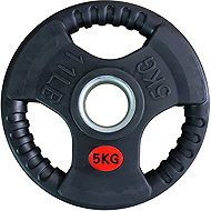 KUBIsport Replacement rubberized disc with handles 5kg - diameter 50 mm - Gym Weight