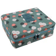 Kufryplus Cosmetic bag Travel 13781 grey with flowers - Make-up Bag