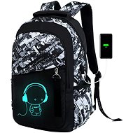 MG Glowing Graffiti backpack 35 l, black - Backpack