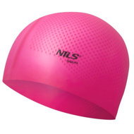 NILS Aqua Silicone Cap NQC Dots dark pink - Bathing Cap