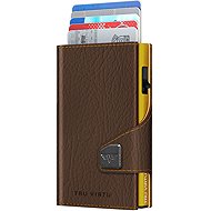 Tru Virtu Click & Slide vegan Bamboo Brown Bark / Gold - Wallet