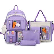 MDS School backpack with accessories 4in1 BUNN1 purple - School Backpack