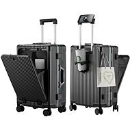 SENZANAKUPY TravelSmart s USB portem, TSA zámky a držákem na pití, příruční černý - Cestovní kufr