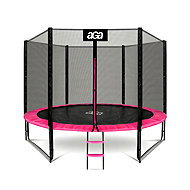 Aga SPORT PRO Trampoline 305 cm pink + protective net + ladder - Trampoline