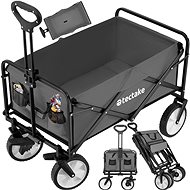 tectake Folding hand truck Leon with brakes, load capacity 80 kg grey - Collapsible Cart