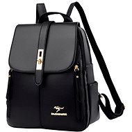 MDS Elegant women's eco leather backpack black - Backpack