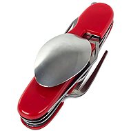 Verk 14203 Multifunctional two-piece cutlery 4 in 1 red - Multitool 
