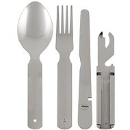 MFH Cutlery BW stainless steel four-piece folding set - Camping Utensils
